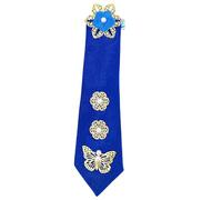 Accessorio per capelli in stile coreano con, Royal Blue | Profilo del nastro a punta lunga, accenti perline effetto perla, dettagli decorativi straordinari per festival e
