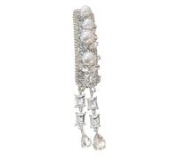 Accessorio per capelli multiuso con nappe e fiori argentati, per donne che apprezzano una miscela di eleganza moderna e tradizionale