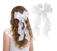 Accessorio per capelli per comunione ragazza, velo per la prima comunione, perla bianca, copricapo per la comunione, abito da comunione per ragazza con fiocco per damigella d'onore, sposa, accessorio