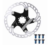 Accessorio per ciclismo con disco freno per mountain bike a sei bulloni con disco flottante da 203 mm (Negro+Plata)