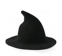 Accessorio per Costume Cosplay in Lana Unisex con Cappello da Strega a Punta per le Celebrazioni di Halloween 1 unità (BLACK)