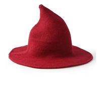 Accessorio per Costume Cosplay in Lana Unisex con Cappello da Strega a Punta per le Celebrazioni di Halloween 1 unità (rosso)