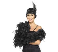 Accessorio Per Costume Da Festa Rocky Horror In Piume Deluxe Boa Nero 180Cm 80G