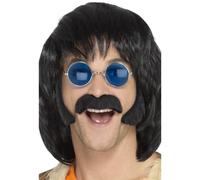 Accessorio Per Costume Hippie Con Basette E Baffi Nero Anni 1960 70