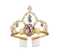 Accessorio per costume: tiara di Belle delle Principesse Disney | A marchio Disguise; presenta un design con gemme, un cerchietto giallo e una spilla che raffigura il personaggio