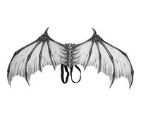 Accessorio per costumi da festa a forma di per Halloween, accessorio cosplay a forma di per bambini, leggere in tessuto non tessuto con cintura elastica, apertura alare (Ali in osso bianco nero