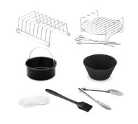 ACCESSORIO PER FRIGGITRICE AD ARIA UFESA Pack Completo 7 Accessori per Frittatrici ad Aria, Acciaio inox, Silicone