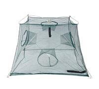 Accessorio per gabbia per pesci con trappola per esche per gamberetti in movimento con apertura pieghevole portatile (4 angoli chiusi 100 cm)