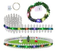 Accessorio per gnomo in miniatura per Natale, recinzione da giardino, in legno, accessori per la casa delle bambole Fences, Fairy Garden, accessori per Natale, gnomo, recinto fai da te, decorazione