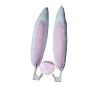 Accessorio per la decorazione dell'auto, set orecchie da coniglio con naso, facile da installare, portatile