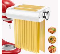 Accessorio per mMacchina per la Pasta per Robot da Cucina KitchenAid con Stendipasta e Spazzola per la Pulizia, set da 3 in 1 Che Include Rullo per Sfoglia, Tagliaspaghetti, Tagliafettuccine