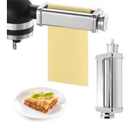 Accessorio per pasta in acciaio inox, adatto per robot da cucina Kenwood, accessorio per pasta per accessori Kenwood, macchina per pasta con 8 manopole per regolare lo spessore