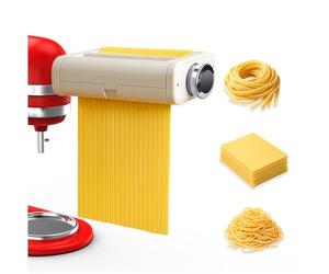 Accessorio per Pasta per Impastatrice Planetaria KitchenAid 3 Pezzi - Rullo per Pasta, Taglia Spaghetti & Taglia Fettuccine - 3-in-1 Planetaria - Accessori Mixer KitchenAid di MMOBIEL