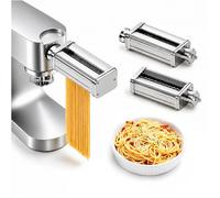 Accessorio per Pasta per Impastatrice Planetaria per Kenwood 3 Pezzi - Rullo per Pasta, Taglia Spaghetti & Taglia Fettuccine - Accessori in Acciaio Inossidabile con Adattatore Incluso di MMOBIEL