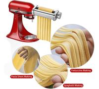 Accessorio per pasta per mixer KitchenAid, rullo per fogli di pasta, taglierina per spaghetti, tagliatelle in acciaio inossidabile adatte a tutti i chef KitchenAid