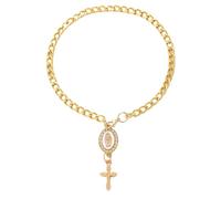 Accessorio per rosario del volante, croce per specchietto retrovisore, rosario per appendere lo specchio dell'auto, fascino del volante, accessori per la vista posteriore a croce, Rosario para Carros