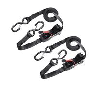 Master Lock 3066EURDAT Cinghia di Fissaggio con Moschettone, Nero, 4.25 m x 25 mm, Set di 2