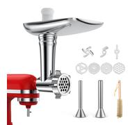 Accessorio per trituratore KitchenAid, grattugia per formaggio, affettatrice per verdure, insalata, tritatutto per alimenti, grattugia e trituratore per mixer KitchenAid, con 5 lame (tritacarne)