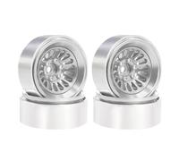 Accessorio Ricambio RC Per Axial SCX24 Per TRX4M Per RedCat Per Ascent-18 AX24 1/24 1/18 RC Auto Parti Aggiornamento CNC 1.3 Pollici Beadlock Cerchioni Hub Pneumatici(Silver)