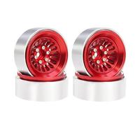 Accessorio Ricambio RC Per Axial SCX24 Per TRX4M Per RedCat Per Ascent-18 AX24 1/24 1/18 RC Auto Parti Aggiornamento CNC 1.3 Pollici Beadlock Cerchioni Hub Pneumatici(Red)