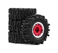 Accessorio Ricambio RC Per Buggy Per Rally 1/30 1/32 4 Pezzi 0.7 Pollici Beadlock Ruote Pneumatici RC Crawler Auto Off-Road Cerchi In Alluminio Deep Dish(Red)
