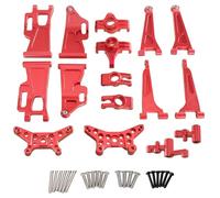 Accessorio Ricambio RC Per Mjx Per Hyper Go 14210 14209 H14BM RC Parti Automobili Tazza Dello Sterzo Metallo Superiore Inferiore Forcellone Set Ammortizzatore Torre Staffa Corpo Post(Red)