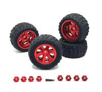 Accessorio Ricambio RC Per MJX Per WLtoys Per RIaarIo Per SCY Per Jjrc LC Per HuanSu RC Auto Parti Di Aggiornamento In Metallo Aggiornato Morsetto Mozzo Ruota Pneumatico(Red)