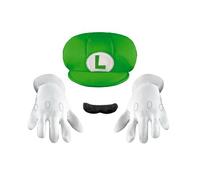 Disguise-73772-15L-6 Disguise Luigi Child Kit di Accessori-Cappello, Guanti e Baffi Perfetti per rivivere Le Avventure di Super Mario, Verde, Taglia Unica, 73772-15L-6