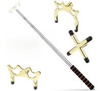 Accessorio Tavolo Biliardo con 3 Testa Ottone Rimovibile, 12.8~60 pollici Ponte Stecca Biliardo Retrattile, Dispositivo Ausiliario Montato Palo, Accessori Biliardo per Snooker, Gioco, Competizione