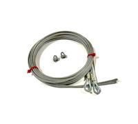 Accessoriportoni.express Cavo Ricambio Porta Garage, Acciaio 4mm, 3m | Con Asole e Morsetti, Kit Completo, Istruzioni Montaggio Incluse, Pronto all'Installazione, Per Basculante e Sezionale