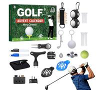 accessoris per golf Calendario del'avvento per uomini 2025, conto alla rovescia di Natale a 24 giorni con pallina da golf, marcatore di palla, magliette da golfs, regalo per papà, mariti o fidanzati