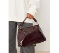 Accessorize - Borsa a mano morbida in vernice bordeaux-Rosso No Size