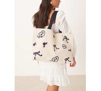 Accessorize - Borsa beige con fiocchi ricamati-Neutro No Size