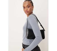 Accessorize - Borsa da spalla marrone effetto coccodrillo-Nero No Size
