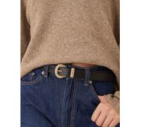 Accessorize - Cintura premium nera con fibbia stile western-Nero 36-38