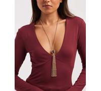 Accessorize - Collana dorata appariscente lunga con nappe stile vintage-Oro No Size