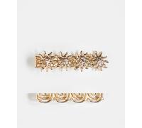 Accessorize - Confezione da 2 fermagli per capelli tonalità oro con dettagli a forma di soli No Size
