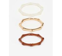 Accessorize - Confezione da 3 bracciali elasticizzati effetto bambù multicolore No Size