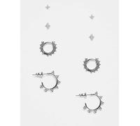 Accessorize - Confezione da 4 paia di orecchini a bottone con fiore e filigrana in argento sterling 925 No Size