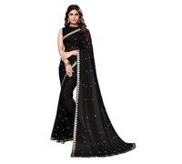 Accessorize Kingdom Lycra Misto Sari Taglia Libera, Nero, Free Size