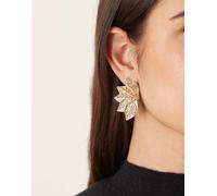 Accessorize - Orecchini appariscenti dorati zigrinati a forma di petali-Oro No Size