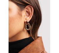 Accessorize - Orecchini dorati con pietra stile batacchio-Oro No Size