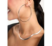 Accessorize - Orecchini grandi color argento a cerchio semplici No Size