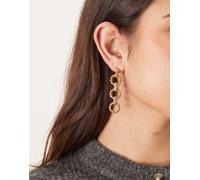 Accessorize - Orecchini pendenti con catenina tripla dorati-Oro No Size
