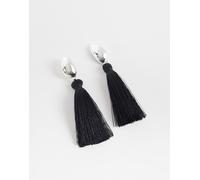 Accessorize orecchini pendenti con nappine neri in argento No Size