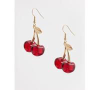 Accessorize - Orecchini pendenti in resina rossi con ciliegie-Rosso No Size