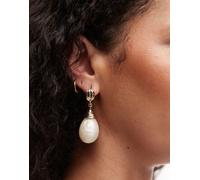 Accessorize - Orecchini pendenti spessi dorati con pietra di luna in resina-Oro No Size