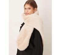 Accessorize - Sciarpa stile stola beige sottile in pelliccia sintetica-Neutro No Size