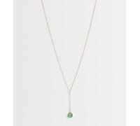Accessorize - Z - Collana lariat a catenina con avventurina placcata in oro 14 kt No Size