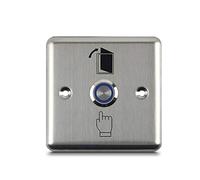 AccessShield Interrupteur de verrouillage de porte 12 V (DC) - Système de contrôle d'accès - Installation facile (acier inoxydable 86 avec lumière)